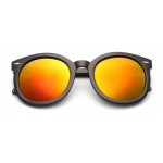 Black Round Arrow Arm Yellow Mirror Polarized Lens Sunglasses